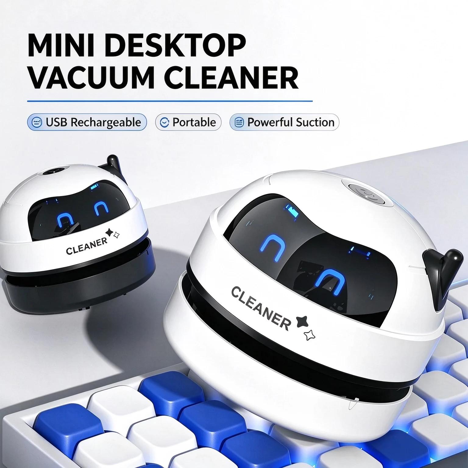 Mini Desktop Vacuum Cleaner For Eraser Dust - مكنسة كهربائية صغيرة محمولة للمكتب 360