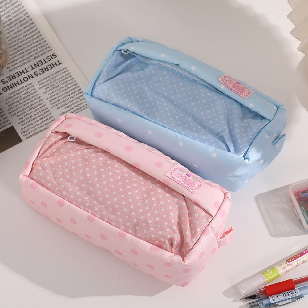 حافظة أقلام رصاص بتصميم منقط ج - مراجعة Aesthetic Large Pencil Case Pouch وسعره