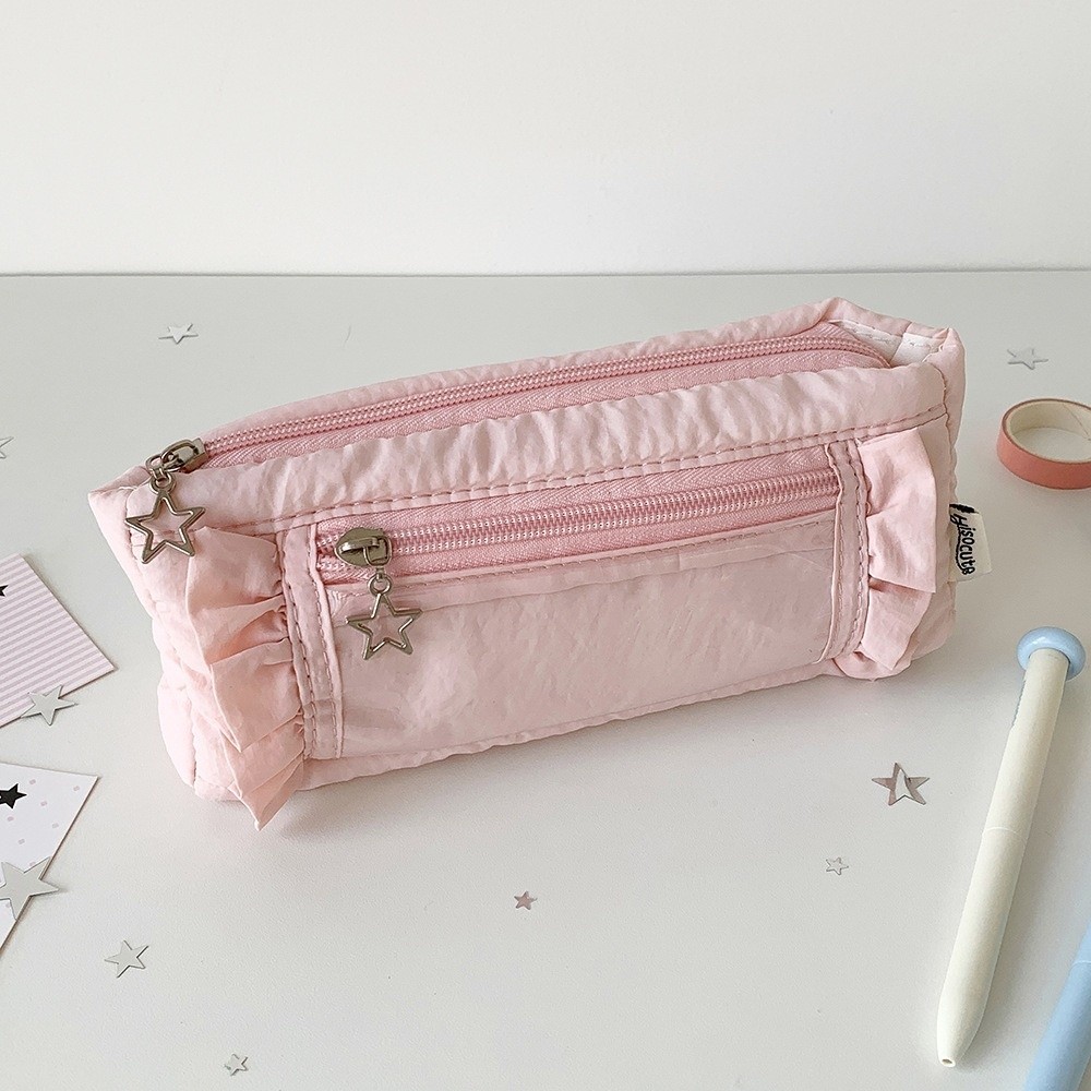 حقيبة قرطاسية كورية مزخرفة الح - مراجعة Aesthetic Large Pencil Case Pouch وسعره