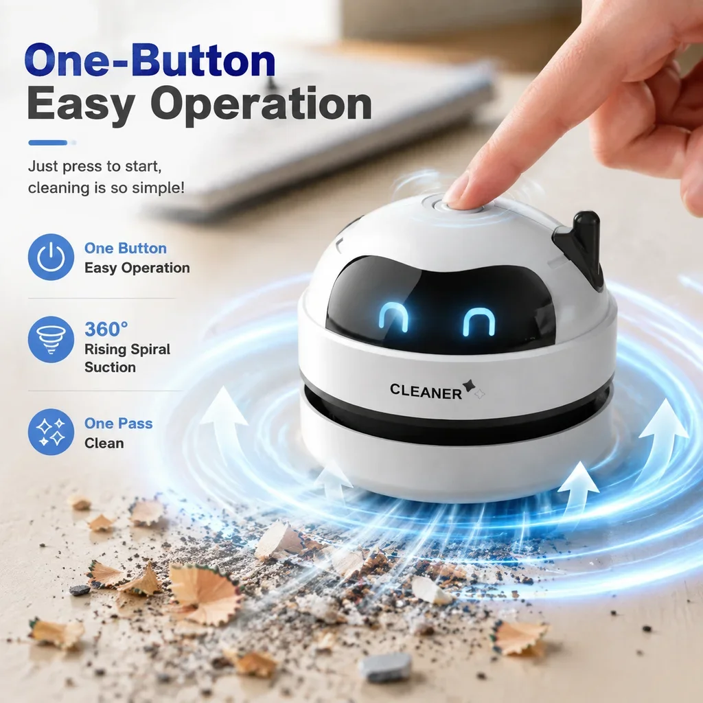 مكنسة كهربائية صغيرة محمولة لل - مراجعة Mini Desktop Vacuum Cleaner For Eraser Dust وسعره