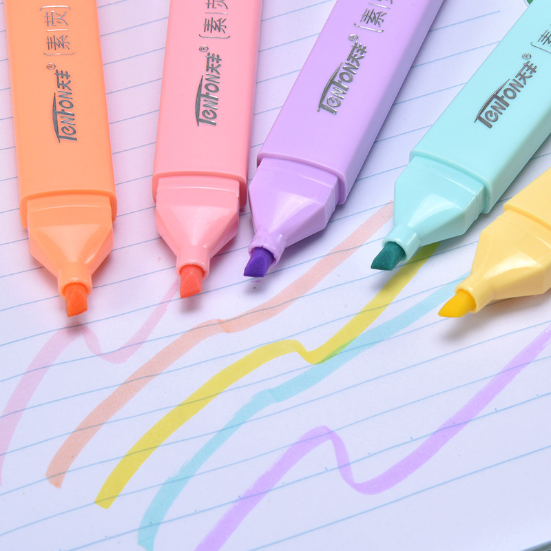 6 قطعة/المجموعة شكل مسطح شاحب  - مراجعة Pastel Highlighter Set Double Ended وسعره