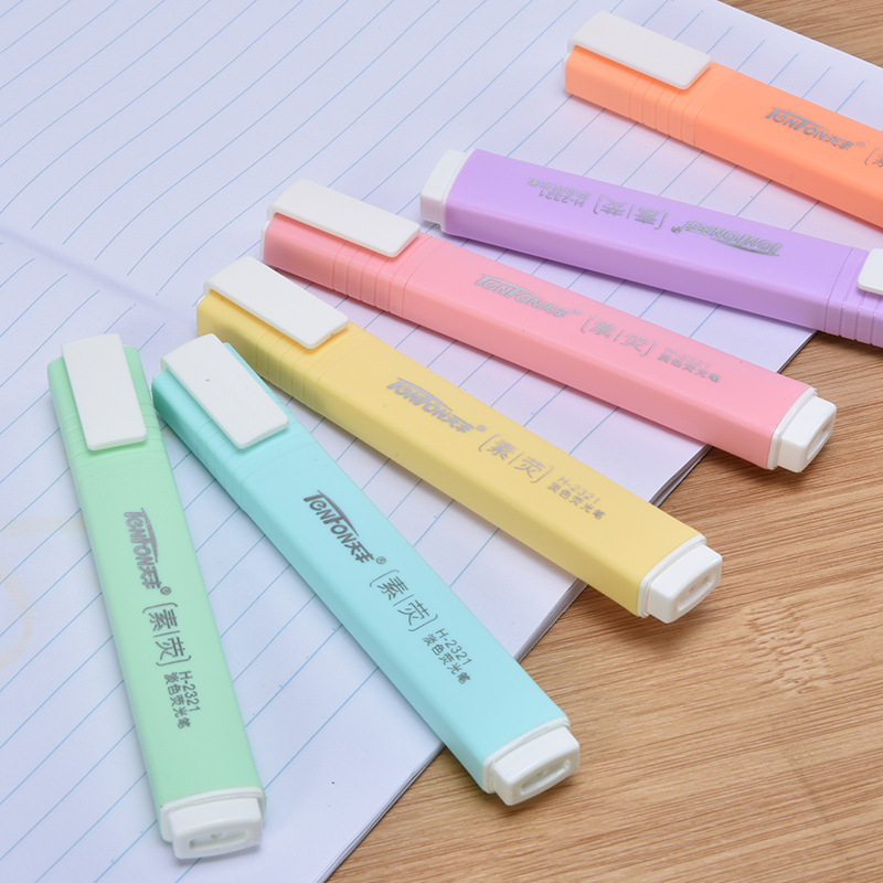 6 قطعة/المجموعة شكل مسطح شاحب  - مراجعة Pastel Highlighter Set Double Ended وسعره